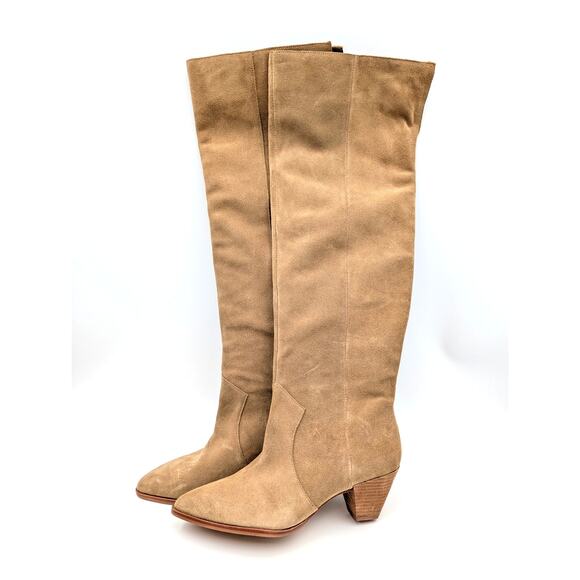 Vince Camuto Sewinny Over the Knee Boots Women's Beige Size US7.5M EU38 - Picture 1 of 9